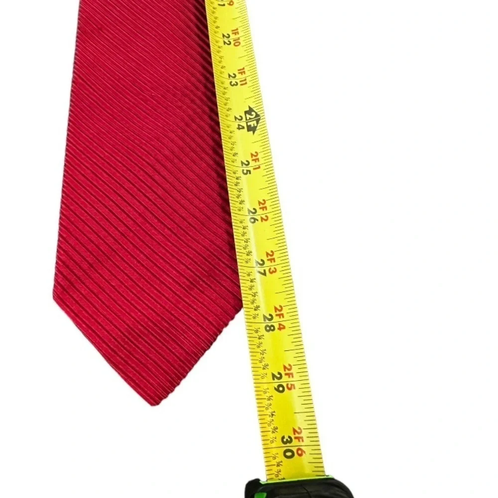 NAUTICA Red Silk Tie Men’s Dress Casual Diagonal Ribbed 100% Silk